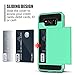 Galaxy S8 Plus Case, Anuck Slide Cover Galaxy S8 Plus Wallet Case [Card Pocket][Hard Shell] Shockproof Armor Rubber Bumper Case with Slidable Card Slot Holder for Samsung Galaxy S8 Plus - Mint Green