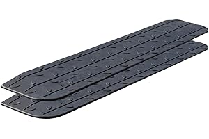 OranclUS Rubber Wheelchair Threshold Ramp, 1"/1.5"/2"/2.5"/3"/3.5"/4" Rise Options, Wheelchair Ramp 7000Lbs Load Capacity, Non-Slip Textured Surface for Wheelchairs, Scooters (1.0" Rise-2Pack)