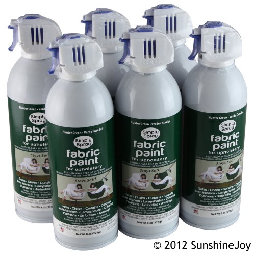 Simply Spray Upholstery Fabric Spray Paint 8 Oz. Can 6 Pack Hunter Green