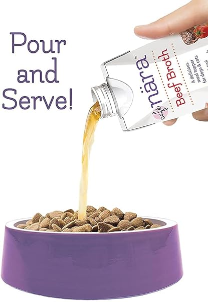 CAFÉ NARA GRAIN-FREE BEEF BONE BROTH WET FOOD TOPPER FOR DOGS & CATS – 100% NATURAL, HEALTHY HYDRATION – 1.1 LBS (PACK OF 12)