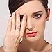 Bella Lotus Double Cross CZ Paved 18k White Gold Plated Trendy Party Rings, Size 6