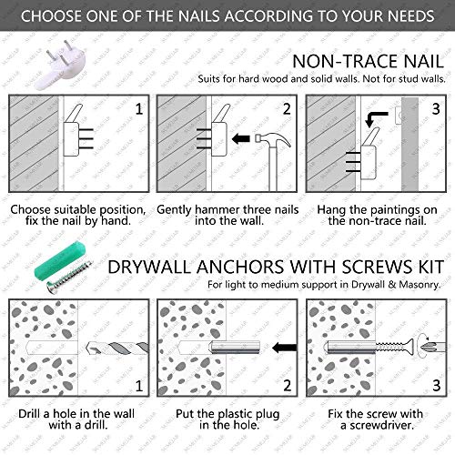 SUMGAR Framed Wall Art Bathroom Black and White Canvas Paintings Green