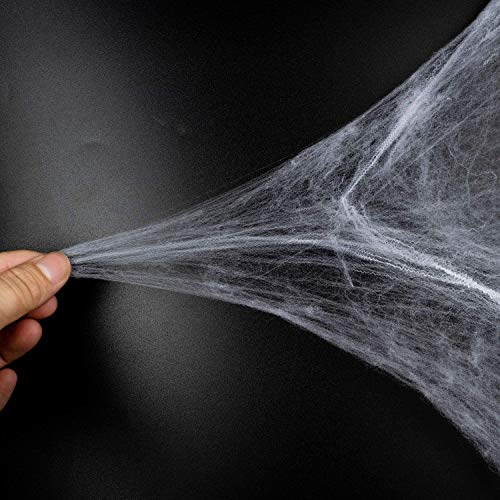 Halloween Decorations Spider Web, Stretch Cobwebs for Halloween Indoor/Outdoor Decoration 1000sqft with 60 Fake Spiders