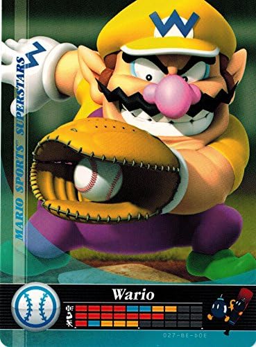 Nintendo Mario Sports SuperStars Amiibo Card Wario Baseball 027/090 USA Version