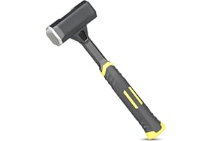 DESHIL 2lb Sledge Hammer - Heavy Duty Forged Forged One Piece Steel Construction with Fiberglass Handle, Perfect for Demolition, Construction, and Driving Stakes