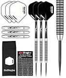PEGASUS TUNGSTEN STEEL DARTS SET - 28 Gram - Black Red Dragon Shafts, Black Winmau Flights, Wallet & Red Dragon Checkout Card