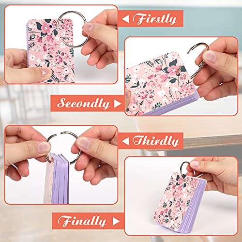 Koogel 300 Pcs Colored Index Cards, 2.2 x 3.5 Inch Study Cards Colored Notecards on Ring Flash Cards for School Learning Memory Recipe Cards Game Card