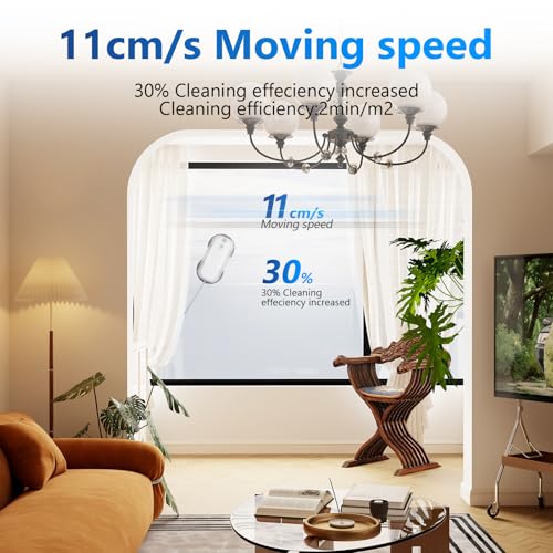 Tosima W5 Window Cleaning Robot, Dual Direction Auto-Spray Smart Window Cleaner with Triple Safety System, Smart Navigation, Remote Control, for All Smooth Surfaces, with 8 Rags, White Robotic Vacuums