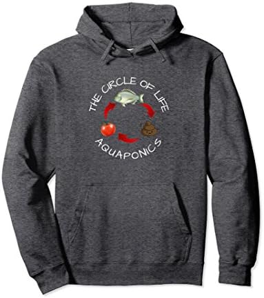 Unisex Aquaponics The Circle of Life Fish Poo Food Funny Hoodie Medium Dark Heather