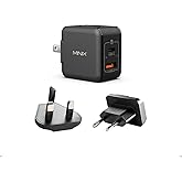 MINIX P1 Mini 30W USB C Charger, 33W PPS 2-Port GaN Charger 1 USB-C Port, 1 USB-A Port with Foldable Plug, Compatible with iPhone 8-15/16 Series, Galaxy S10-S23, Pad and More