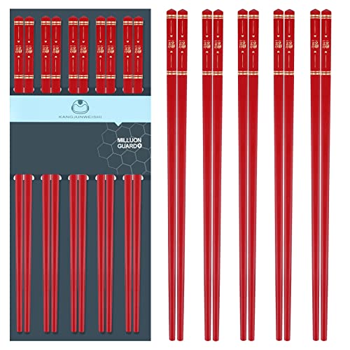 Red Fiberglass Chopsticks 5 Pairs