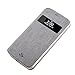 Feitenn LG G5 case Premium Leather PU Wallet View Window Flip Smart Case Stand Kicstand Card Holder Magnetic Closure TPU Bumper Full Cover case for LG G5 (Gray)