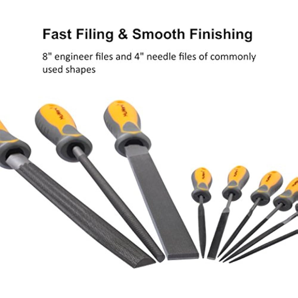 9pcs Premium Grade Tempered High Carbon Steel Carpenter File Set With