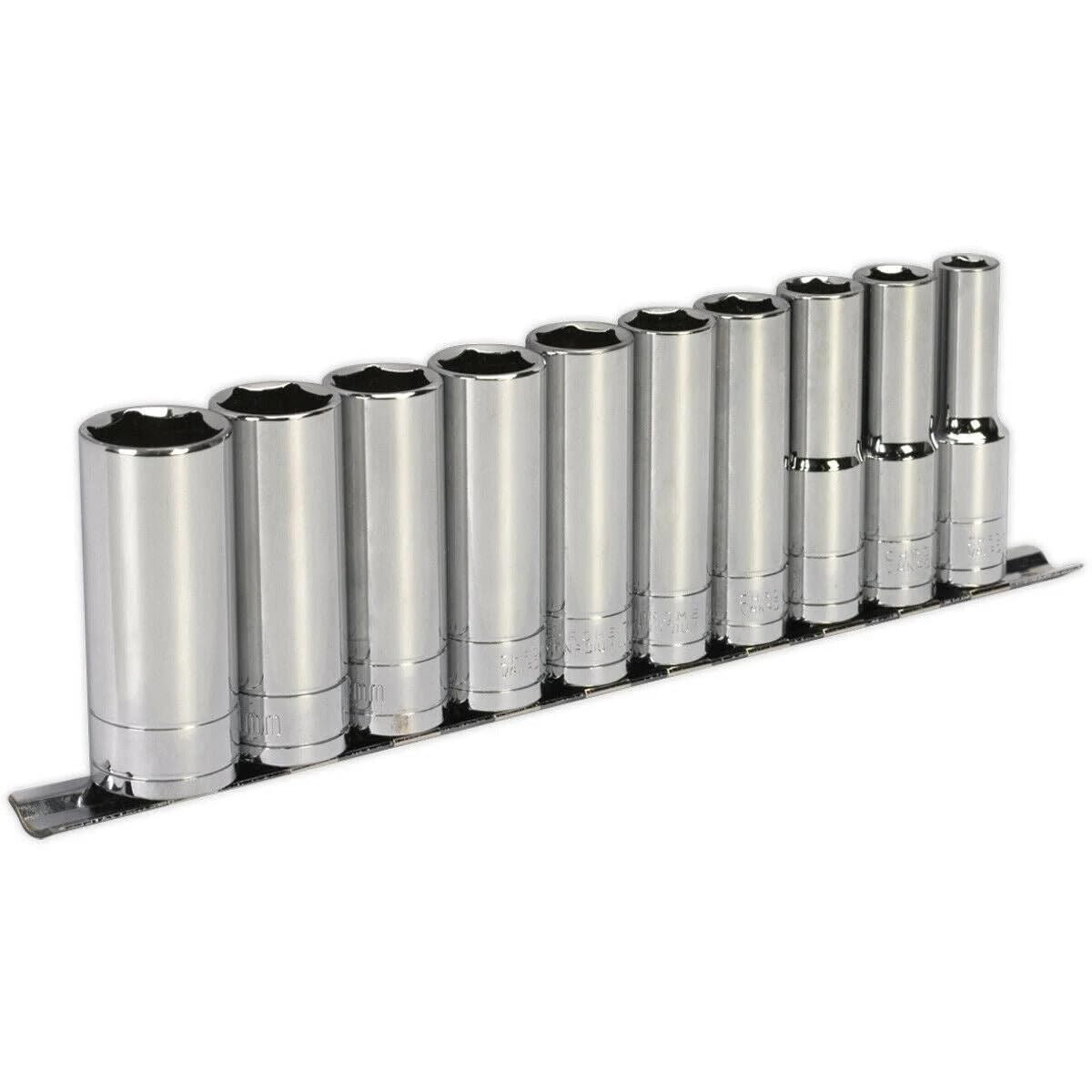 SDTOOLS Walldrive Fully Polished Deep Socket, 1/2" Square Drive,10-23mm (15mm)