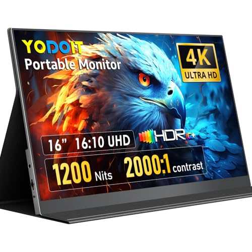 Yodoit 4K Portable Monitor 16" UHD IPS