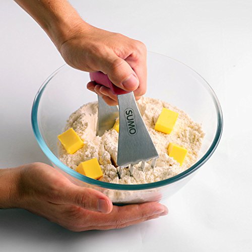 SUMO Dough Blender: Sturdy Heavy Duty Pastry Cutter - Sharp Blades - Comfortable Finger-Contoured Grip - Dishwasher Safe [Red] - Thumbnail 3