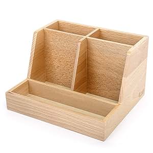 Portalápices Madera de escritorio de teléfono de control remoto de