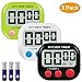 Digital Kitchen Timer, Yuangao 3 pack Cooking Timers, Large LCD Display, Loud Alarm, Magnetic Backing, Easy to Operate For Cooking Baking Sports Facial