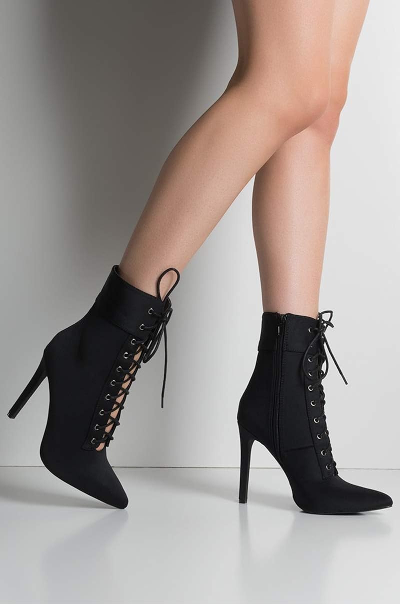 Pointed Toe Stiletto Ankle Booties 