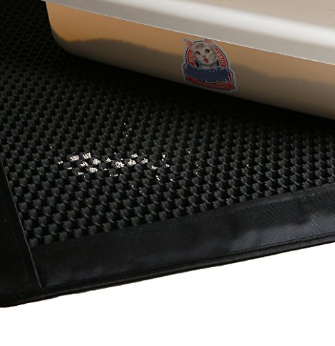 Cat Litter Trapper Catcher Mat, Cat supplies, Kitten Litter Box Purr Pad, Kitty Trash Can Trap, Large Cats Mats, Cat Spot litter Matt, Double Layer & Black Hole / Waterproof & Ventifresh, 31" X 24"