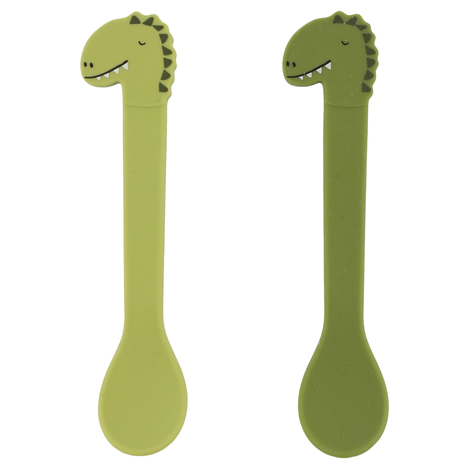 Trixie Silicone Spoon 2-Pack - Mr. Dino | Baby Feeding Spoon Set | BPA-Free, Soft Silicone Spoons for Toddlers | Dishwasher Safe