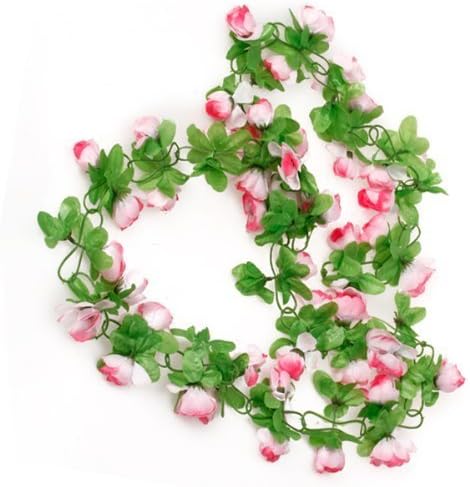 outdoor shade vines Artificial Garland Pink Silk Rose Flower Vine for valentines Home Wedding Garden Decoration