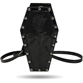 LOTUSTAR Goth Purse Coffin Halloween Purses Clutch Shoulder Bag Small Crossbody Bag Spooky Horror Cute Wallet
