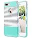 ULAK iPhone 7 Plus Case, Slim Flexible TPU Rugged Rubber Anti Scratch Hard Cover Thin Case with Design for Apple iPhone 7 Plus 5.5 inch- Mint Minimal Stripes