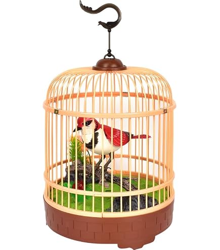 Pájaro Cantor En Jaula Con Luz Y Movimiento – Juguete Interactivo De Pájaros Que Responde Al Sonido, Ideal Para Niños Y Niñas, Regalo Divertido Y Educativo