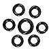 Penile Cock Rings Silicone Male Erection Enhancement Stay Hard Set of 7 Includes 6 Black Donut Cockrings & 1 Heavy Duty Black Donut Discreet Packaging