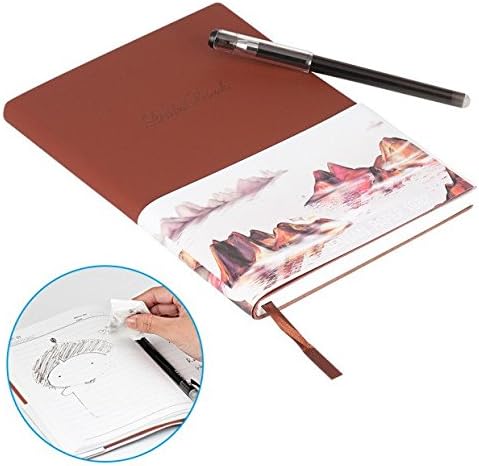 BAKTOONS Smart Reusable Notebook, rocketbook Everlast Smart Reusable,with a Pilot FriXion Pen or Pens (A5-Brown)
