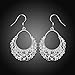 Sterling Silver Plated Dangle Chandelier Cross Hoop Pierced Earrings L158