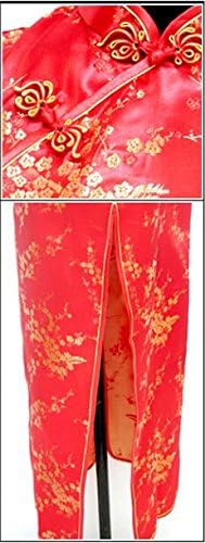 7Fairy Women's Sexy Vtg Red Floral Long Chinese Prom Dress Cheongsam
