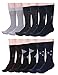 Men's 12 Pair Patterned Casual Dress Crew Business Work Socks