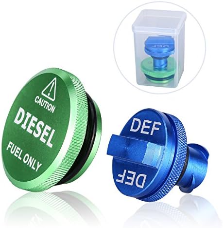 Magnetic Green Diesel Fuel Cap and Blue RAM DEF Cap for 2013-2017 Dodge Ram Diesel Trucks 1500 2500 3500 Fuel Tank Caps DEF Caps Packs