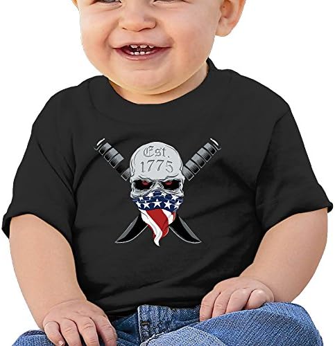 Unisex Baby Uncle Sam Funny Short Sleeve Tee Black 12 Months
