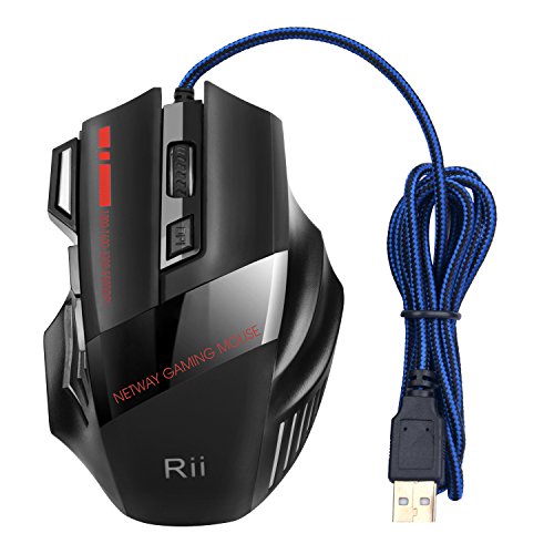 Rii® professional led optical 3200 dpi 7 button usb wired gaming…