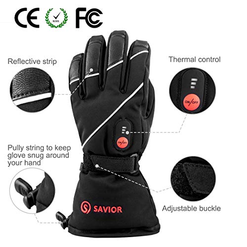 SAVIOR HEAT Heated Gloves for Men Women, Rechargeable Electric Heated