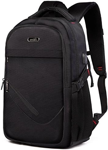 Laptop Backpack, Small Business Travel Anti Theft Backpack with USB Charging Port for Women Men, College Computer Backpack Fits Up to 15.6 Inch Laptop and Tablet Black