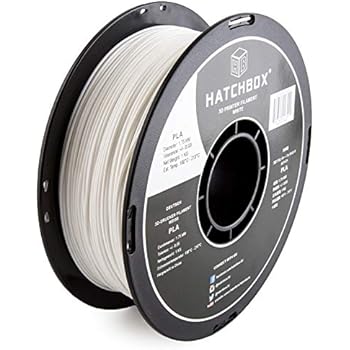 HATCHBOX PLA 3D Printer Filament, Dimensional Accuracy +/- 0.03 mm, 1 kg Spool, 1.75 mm, White