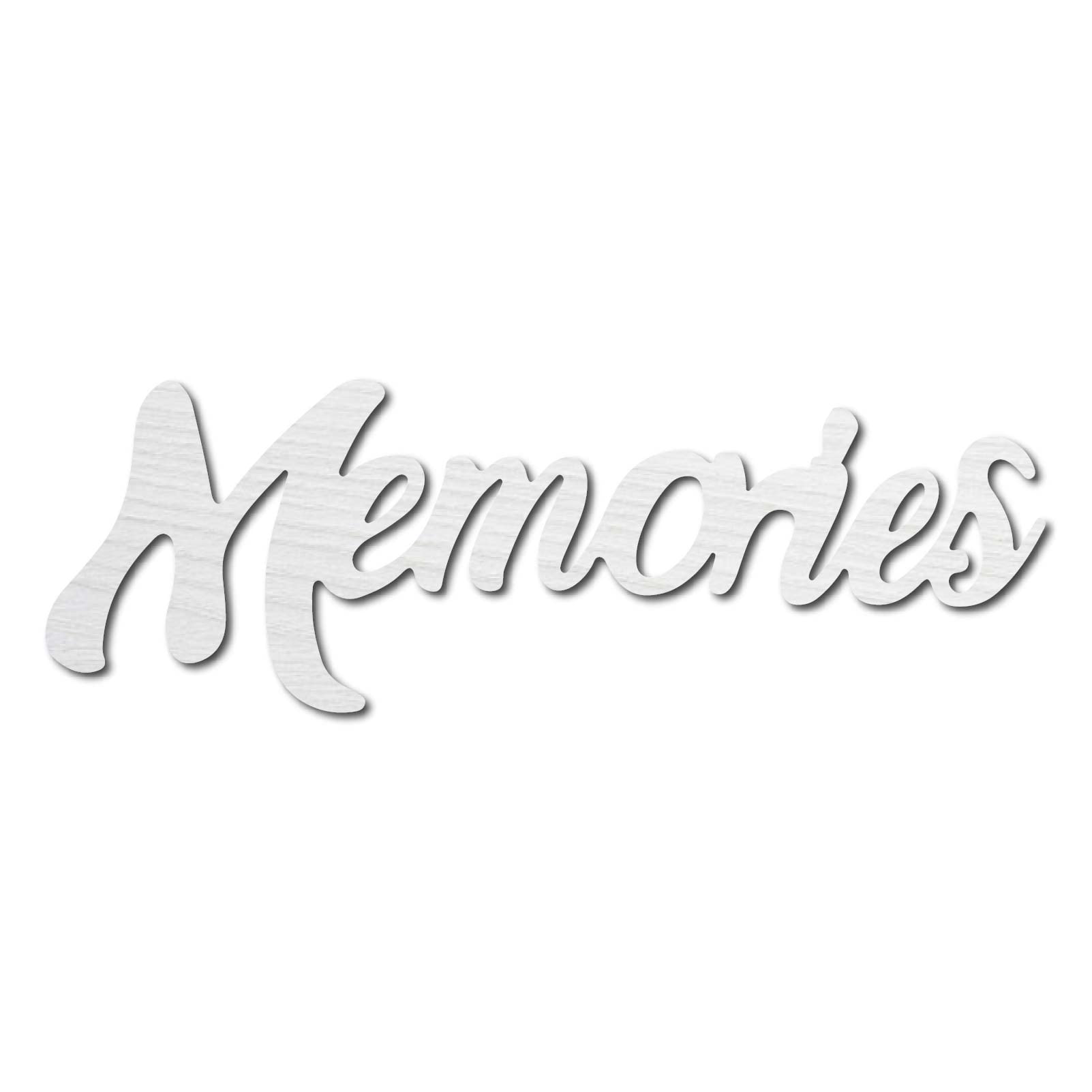 CREATCABIN Memories Word Sign Wall Decor Art Cutout Letter Wooden Wood Laser Cut Unfinished Rustic Decorative for Home Library Office DIY Party Housewarming Wedding Decorations 11.81 x 3.9 Inch(White)