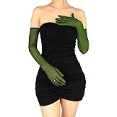 XXDingbs Women's Super Long Sheer Gloves 1920s Mesh Tulle Gloves for Opera Christmas Costume Party Dance Bridal