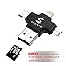 SD Card Reader,Portable Memory Card Readers, Flash Card Readers,Smart Card Readers,Flash Drive 8-in-1 USB C Micro USB OTG Adapter USB 3.0 PC,Android and Computer (Black-1)