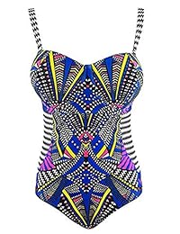 Traje de baño de talla grande para dama de Century Star Trajes de baño de una pieza para adelgazar Blouson Tankini Control