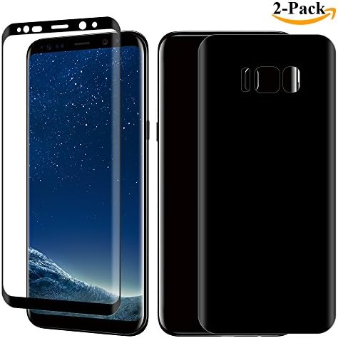 GAHOGA Galaxy S8 Soft Screen Protector PET Nanocomposites Screen Protector [Bubble Free] Front and Back Screen Protector Full Coverage Ultra Responsive for Galaxy S8 - Black