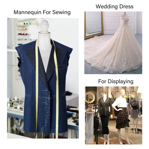 HOMBOUR Adjustable Sewing Mannequin Torso - Dress Form With Stand, Pin-able Fabric, Height 52-67 Inches