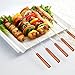 LauKingdom Marshmallow Roasting Sticks - Wooden Handle Stainless Steel BBQ skewer & Forks set, 16 inch 7 pack