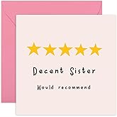 CENTRAL 23 Sweet Greeting Card for Her - 'Decent Sister' - Birthday Cards for Sister - Thoughtful Gift for Daughter - Best Friend Bday Card - Comes With Fun Stickers