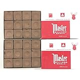 Made in the USA - 2 Boxes of Master Chalk - 24 Pieces for Pool Cues and Billiards Sticks Tips (Brown)