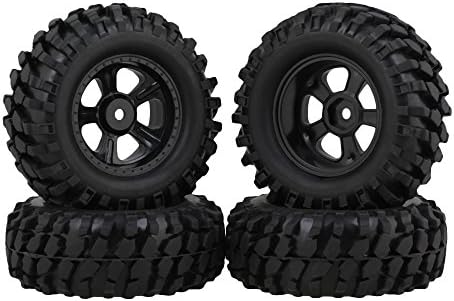 Yiguo RC 1:10 Crawler Car 1.9 ''96mm Tires &amp; Ring point five star Black Wheels Pack of 4